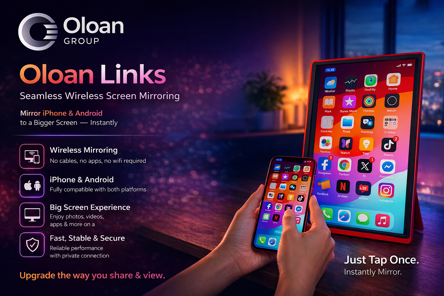 Phone Connected to Big Screen